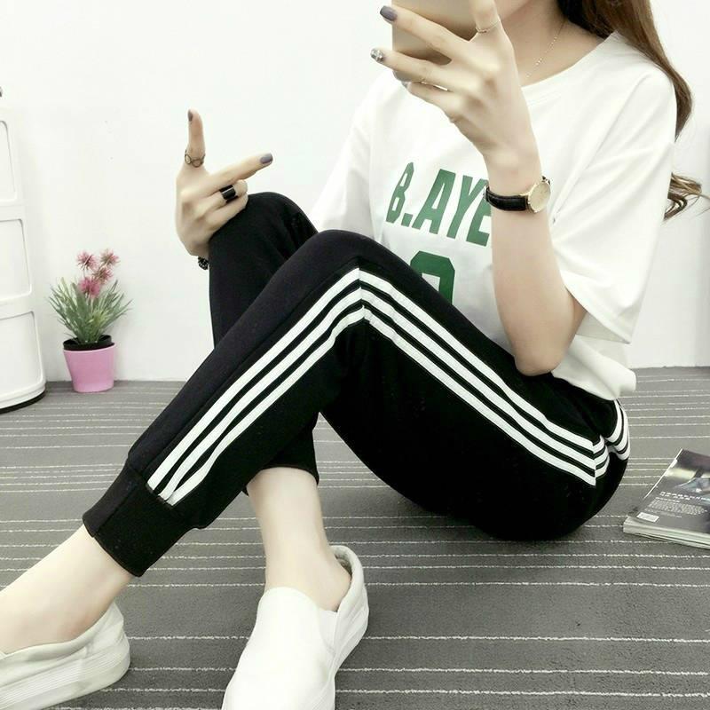 运动裤女宽松薄款春夏季2024款韩版时尚百搭中学生BF休闲小脚裤子详情16