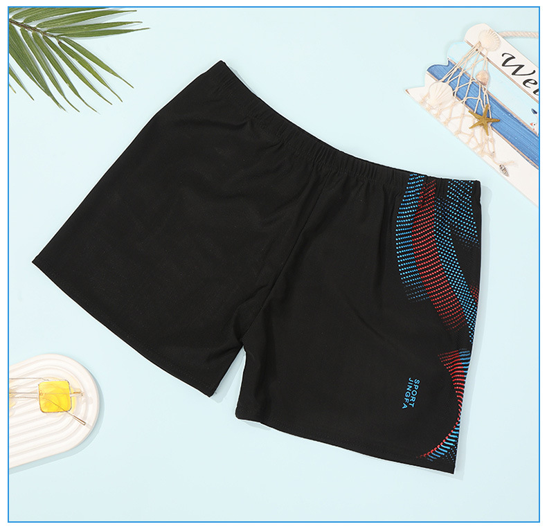 新款男士泳裤成人平角胶印沙滩裤泳池短裤男条纹游泳裤宽松舒适详情29