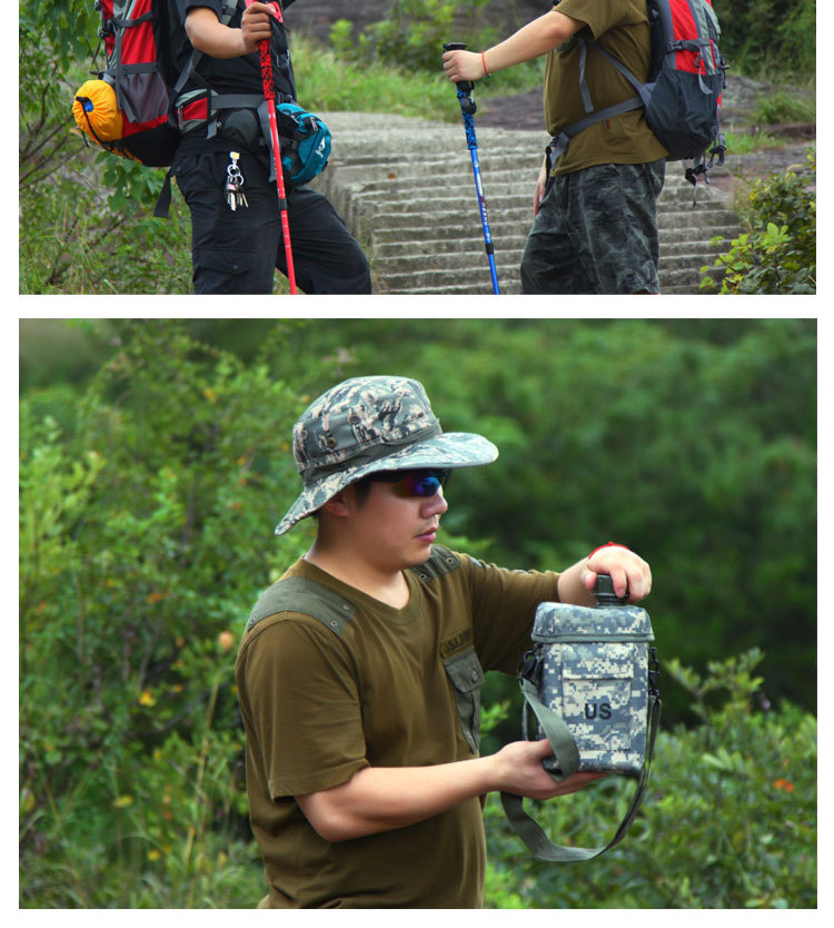 Jungle King新品直销 户外旅游新品多色迷彩水壶 2.0L旅行PVC水壶详情20