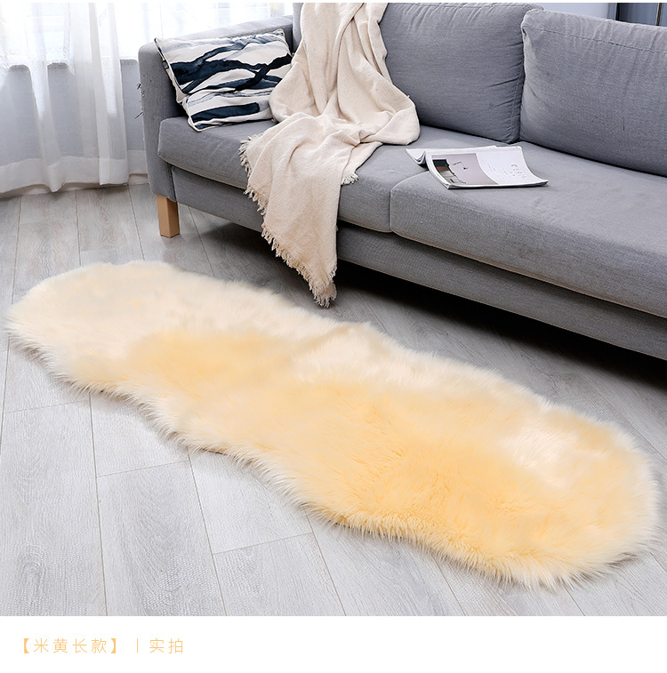 Wool-like carpet, floor mat, long plush, living room coffee table, sofa, bedroom bedside blanket, bay window mat, throw pillow pic 14