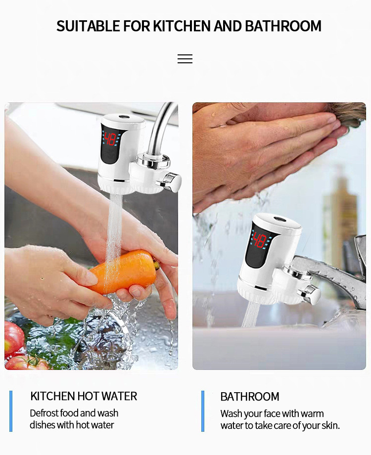 3-second instant electric hot water faucet water heater, digital display heating electric water heater, no need to install an electric heater pic 34
