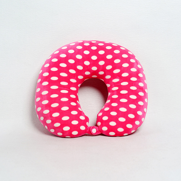 Dot Elastic fabric neck pillow, travel car office foam particle cartoon neck pillow, neck guard plush neck pillow pic 5
