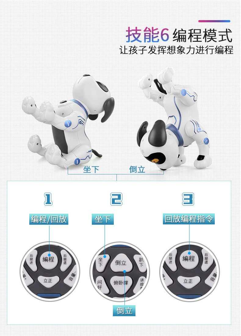 乐能k16仿生智能机器狗编程特技仿真会叫会走儿童遥控电动玩具狗详情24