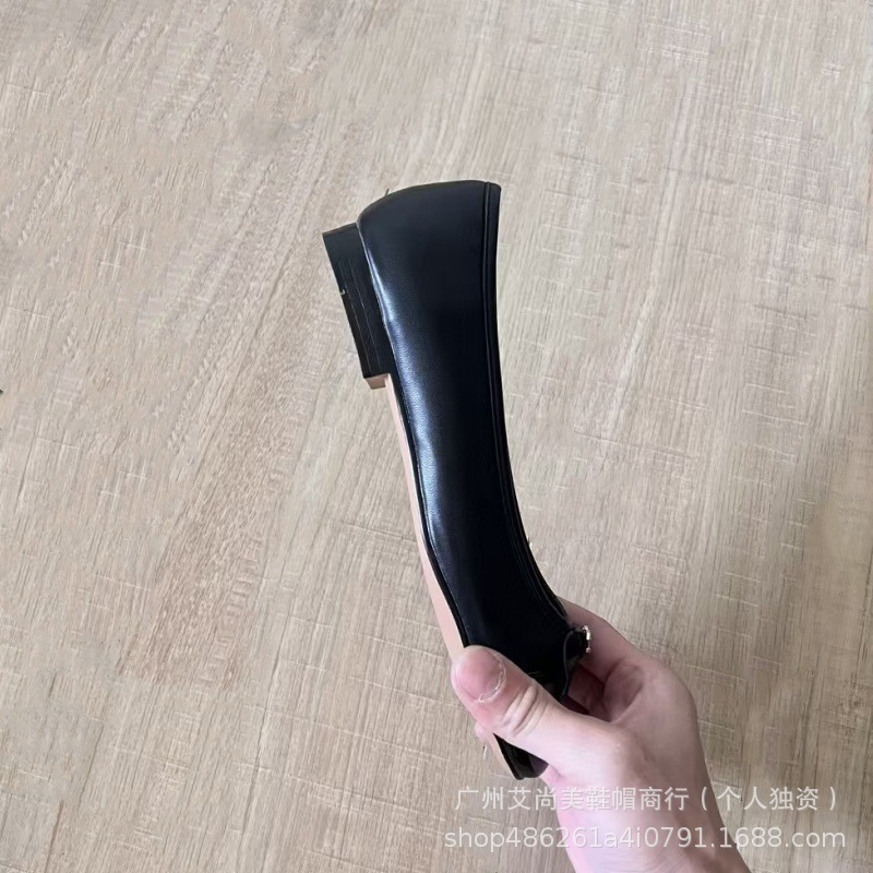 小香风蝴蝶结芭蕾舞鞋2024年新款低跟真皮拼色浅口圆头气质单鞋女详情16