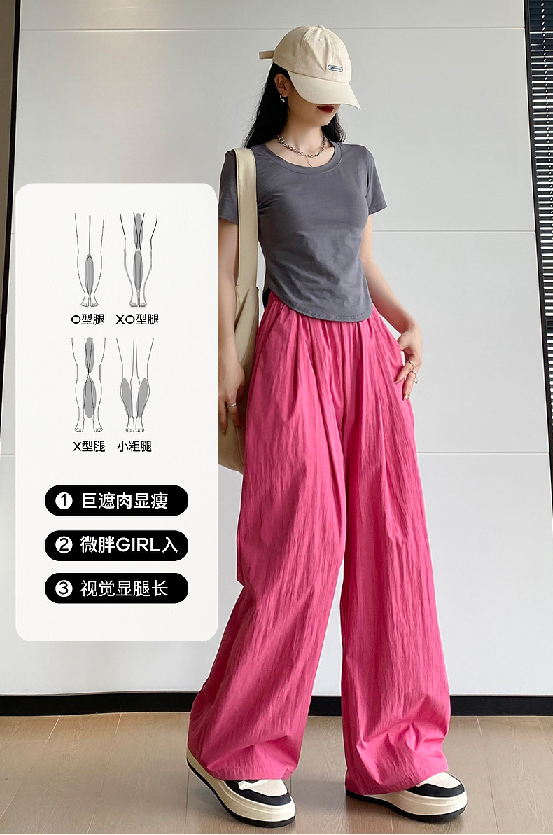 休闲裤女夏季新款高腰裤子显瘦速干大码清凉阔腿裤韩版百搭山本裤详情13