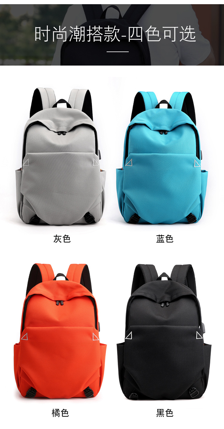 New Oxford cloth backpack for men, USB charging backpack, water-resistant computer bag, large-capacity schoolbag for female students pic 2