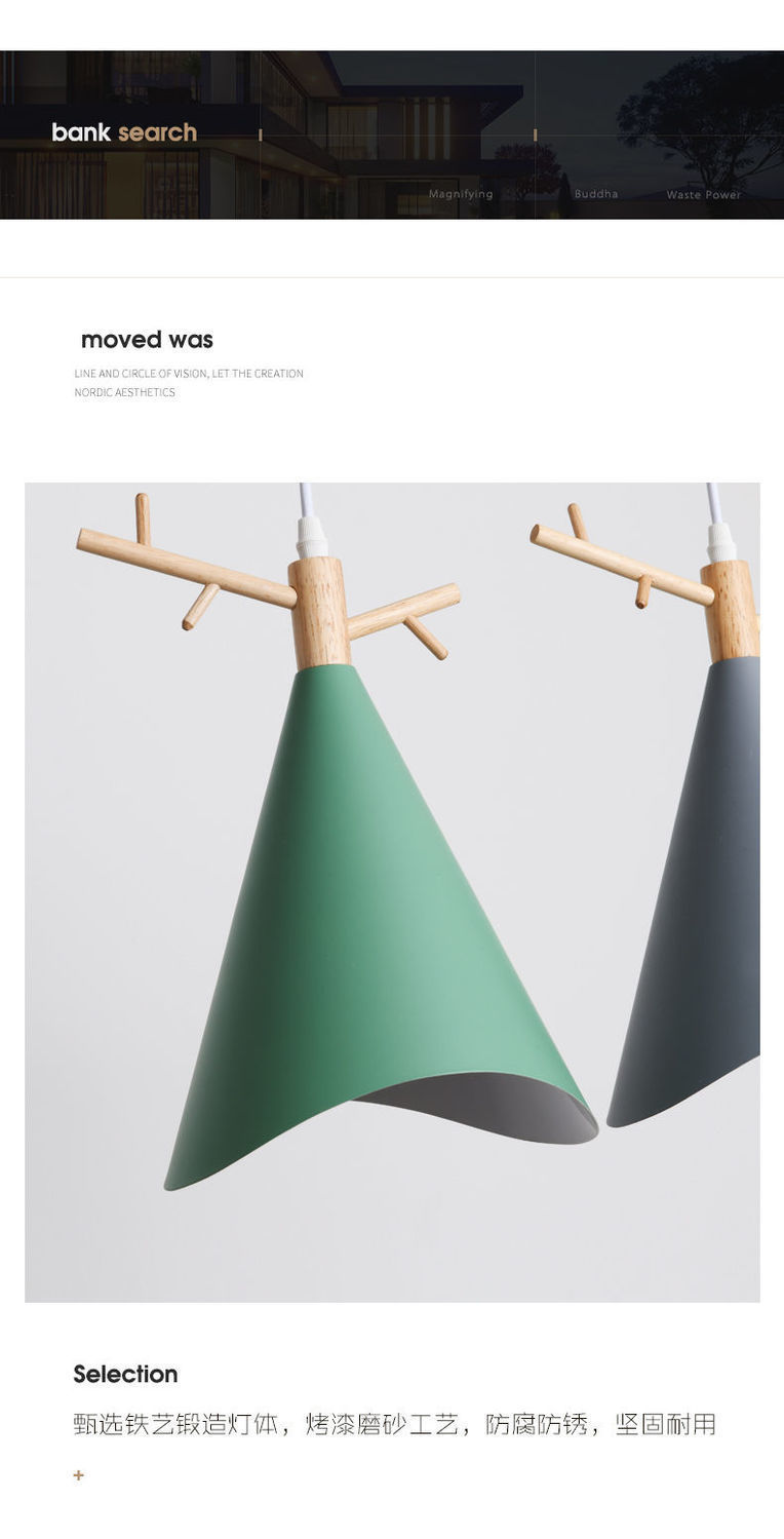 Restaurant chandelier, three-head table lamp, modern bar counter, small, simple and creative Nordic led dining room wholesale lighting fixtures pic 15