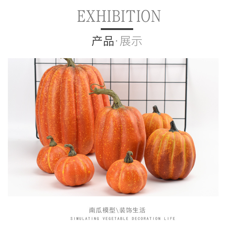 Simulation pumpkin models, Halloween pumpkin ornaments, decorative props, vegetable cabinets, display photography, early education props pic 4