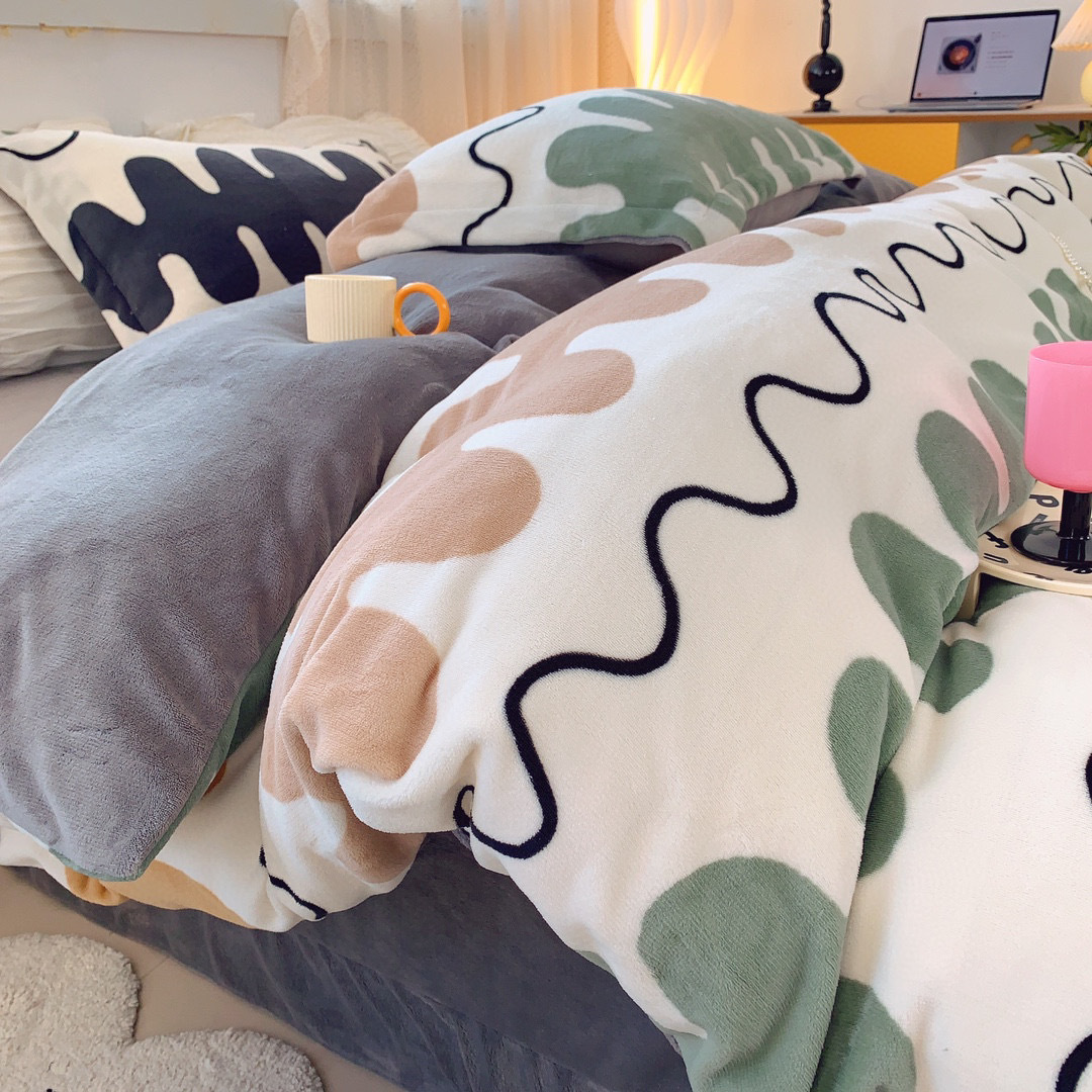 Wholesale of pure cotton four-piece bedding sets for export, cross-border bed sheets and duvet covers from Europe and America, pure cotton four-piece bedding sets for autumn and winter pic 2