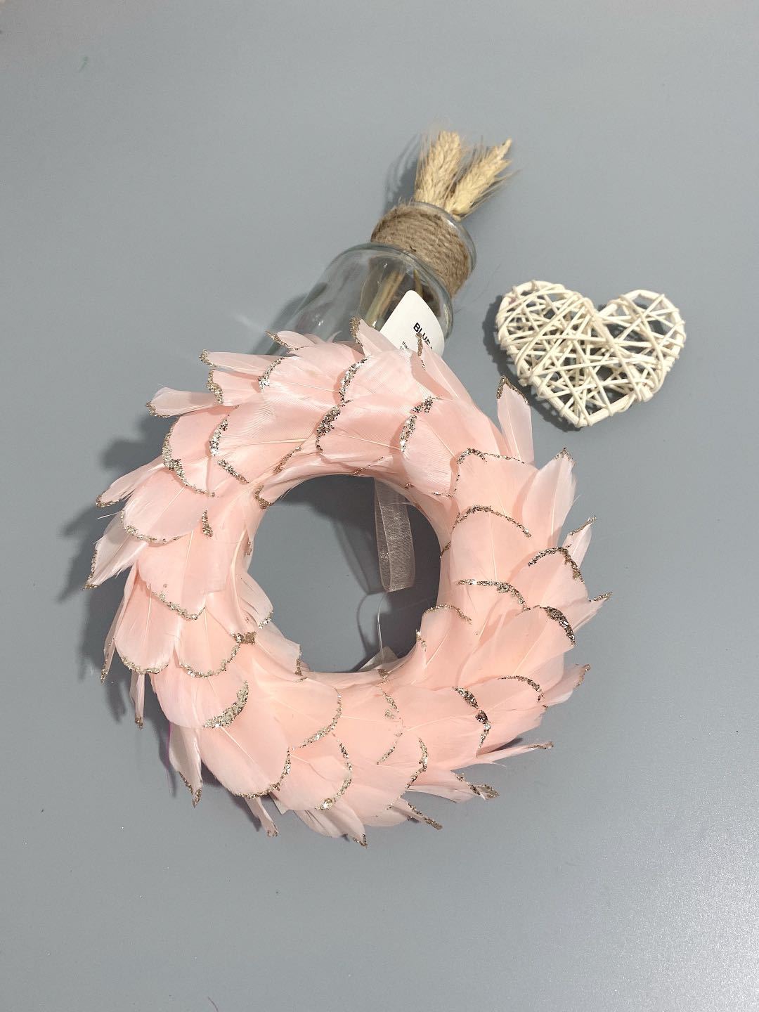 Factory wholesale of colorful goose feather rings, furniture, wreaths, festival decorations, stage decorations, feather garlands pic 20