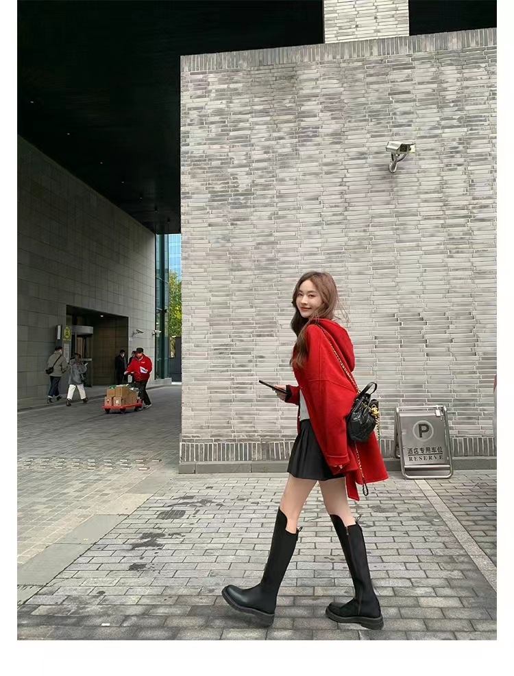 2024秋冬新款厚底小个子长筒靴弹力骑士靴女真皮高筒靴详情40