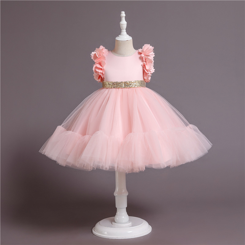 亚马逊童装女童公主裙批发2022新款儿童礼服婚纱裙蓬蓬裙一件代发详情3