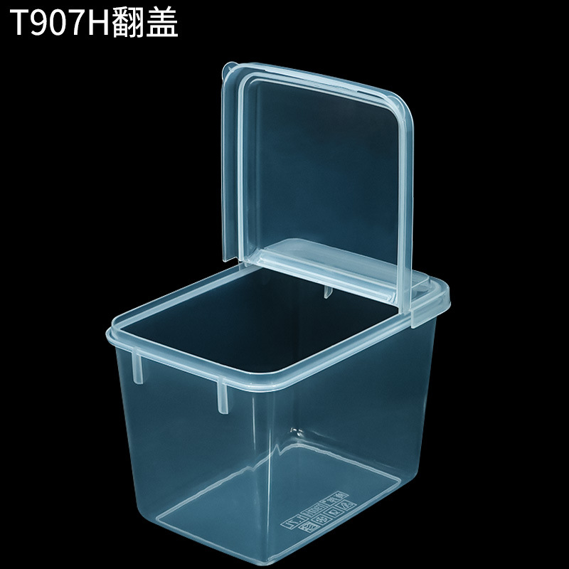 Flip-top plastic box, flip-top storage box, flip-top fresh-keeping box, grain storage, dust-proof food display box, source factory pic 29