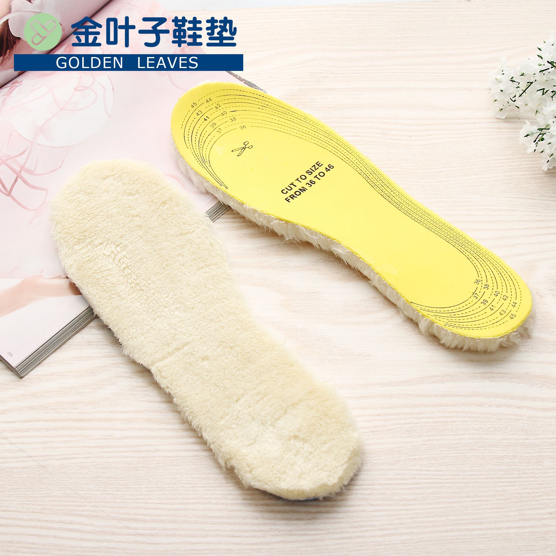 Factory direct sales of winter warm faux wool insoles with long plush one-piece freely cut plush thickened cotton insoles pic 2