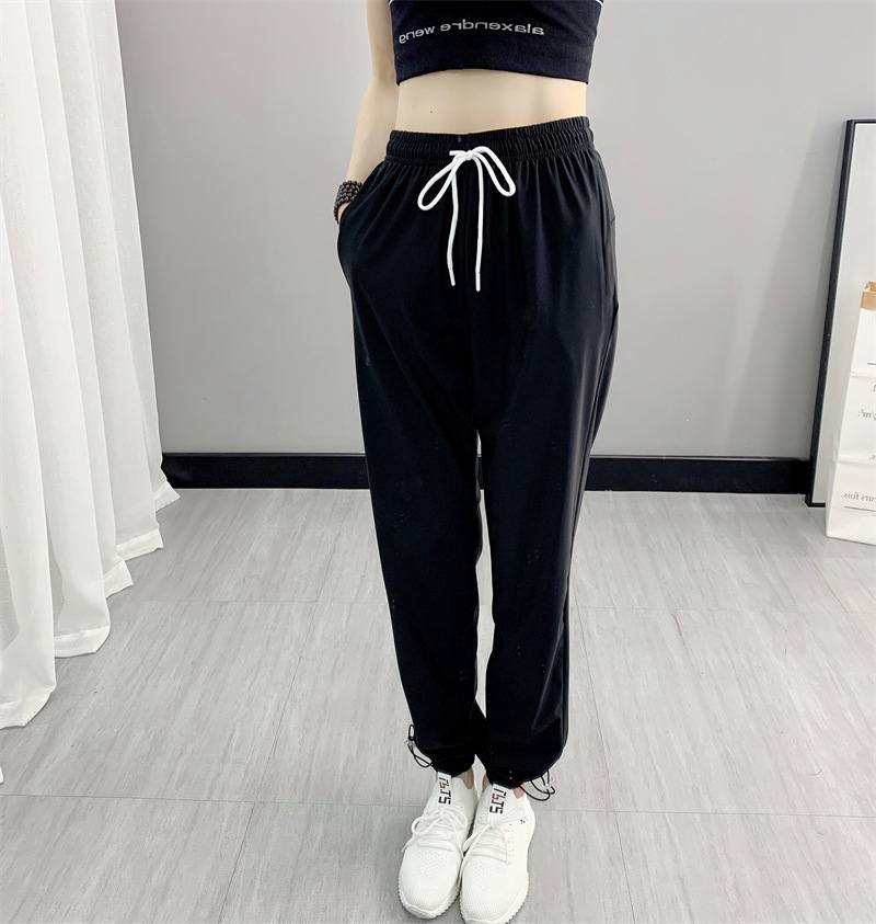 夏季薄款冰丝速干运动裤女宽松束脚九分裤户外运动休闲裤时尚新款详情27