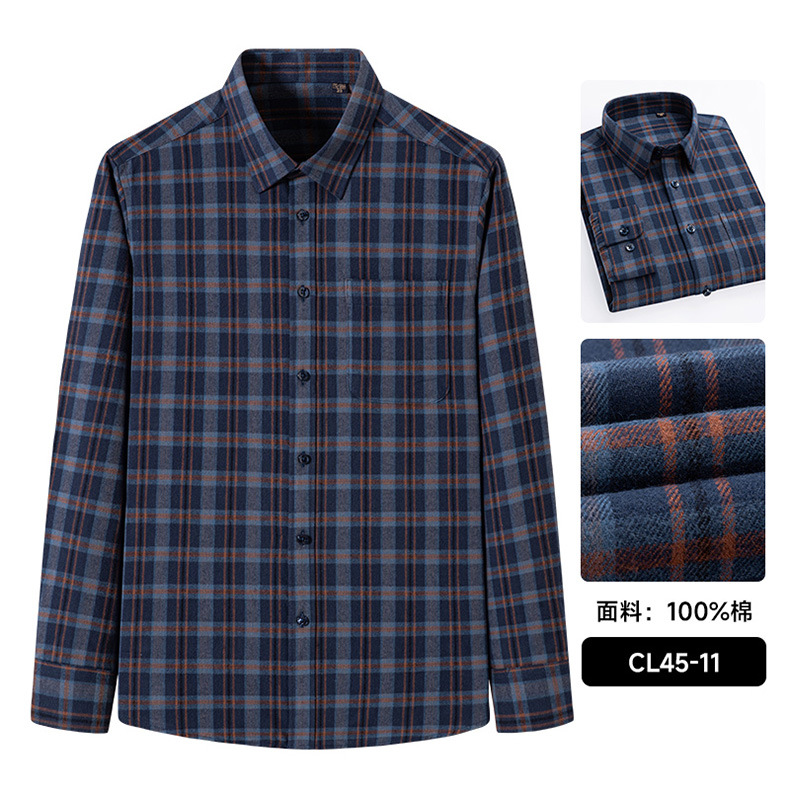 日系复古格子衬衫男长袖纯棉磨毛时尚休闲跨境外贸春秋新款潮衬衣详情32