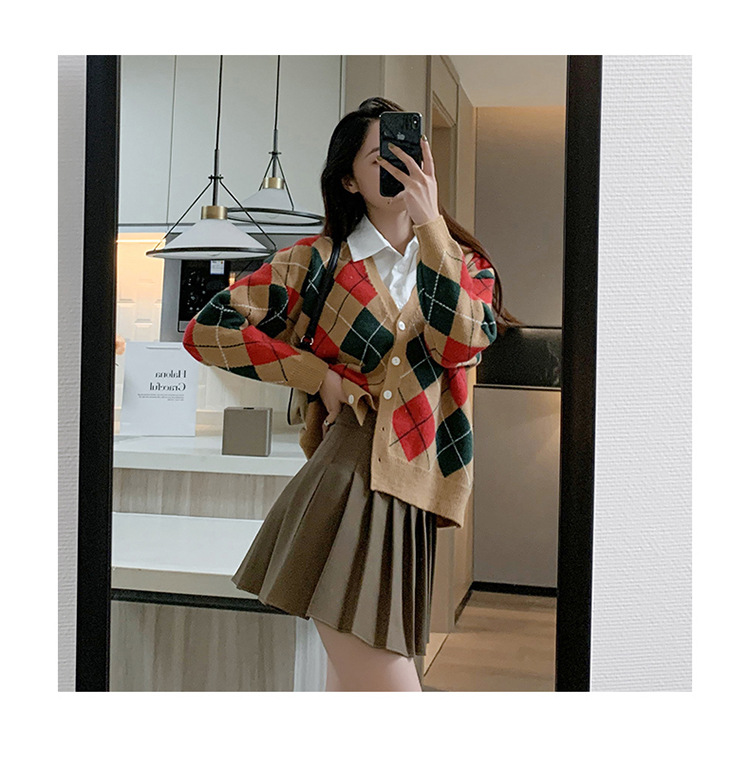 Pleated skirt for women, summer white short skirt, Japanese high-waisted, slimming, new autumn and winter jk plaid large A-line skirt pic 55