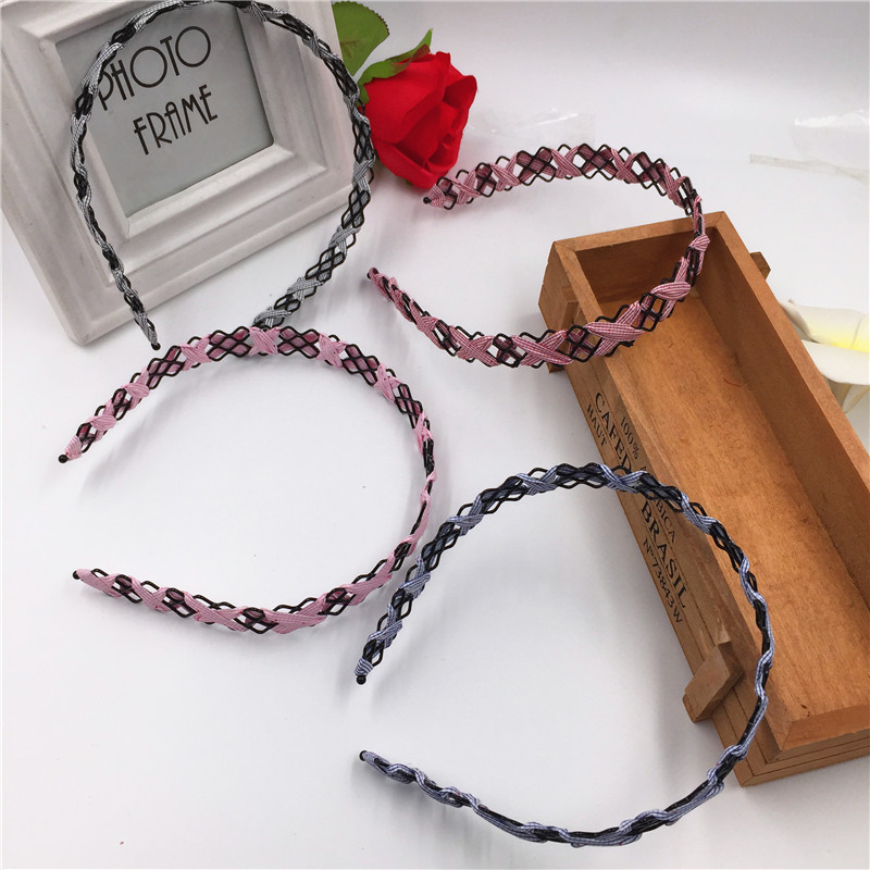Korean style simple and versatile hair bands, steel wire wrapped fabric headbands, headbands, front press hair clips, night market 2-yuan store accessories supply pic 11