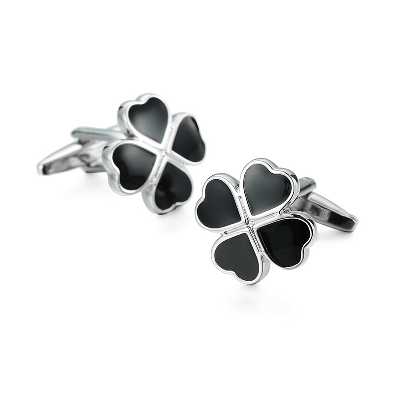 帧萌袖扣高品质纯铜玫瑰花四叶草积木纽扣商务男法式衬衫袖扣袖钉详情15