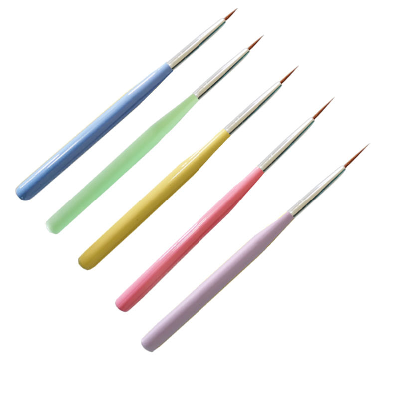 shanilak estilo japonés muy fino color madera rod pull-liner pincel de uñas pincel de flores 5 PCS set ojo de gato imán taladro de puntos toolset pic 3