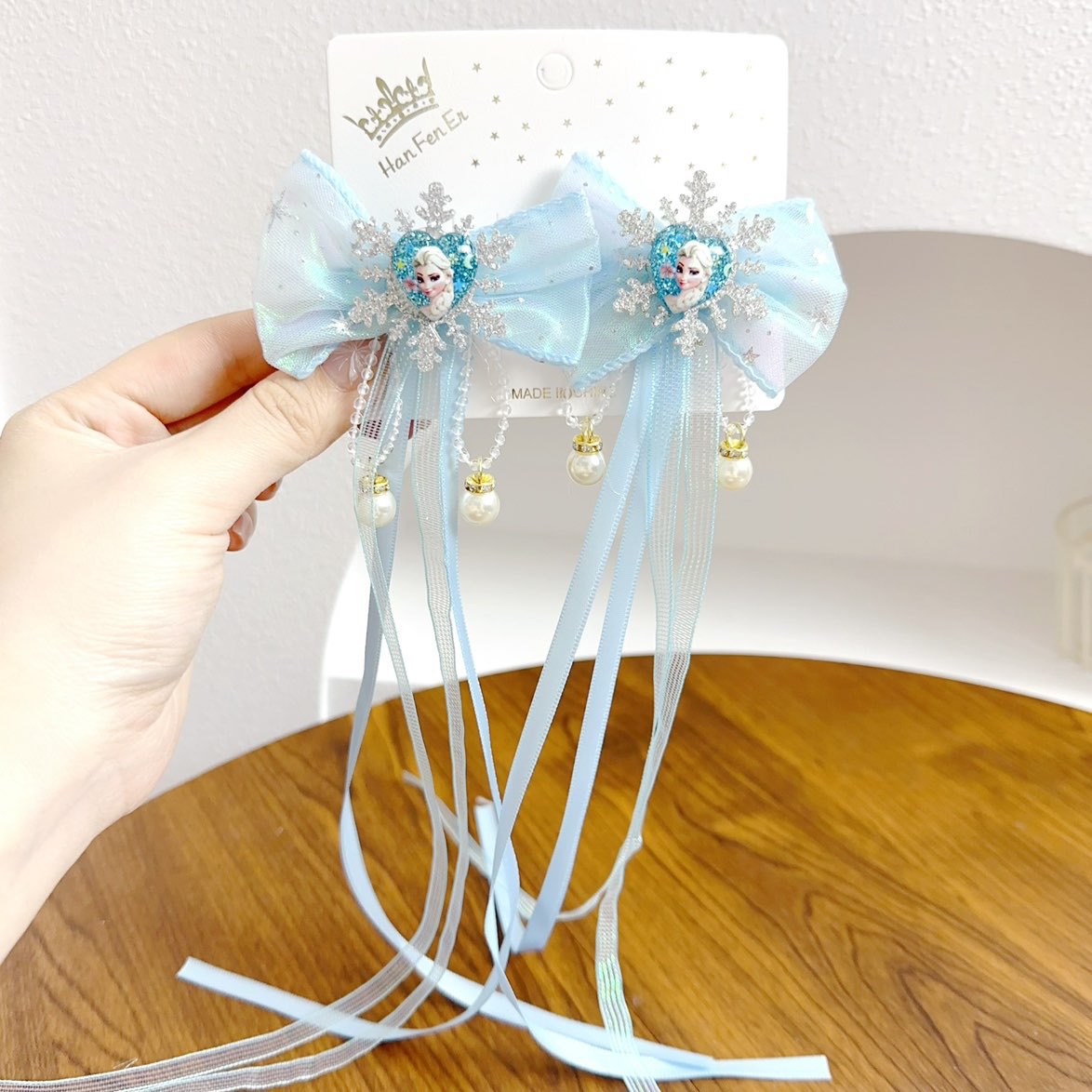 冰雪奇缘儿童发夹韩国公主发饰可爱艾莎公主假发辫儿童对夹发饰详情19