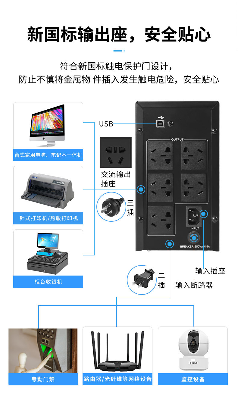 UPS uninterruptible power supply DS1500/900W home and office computer voltage stabilizing USP backup power supply in case of power failure pic 10