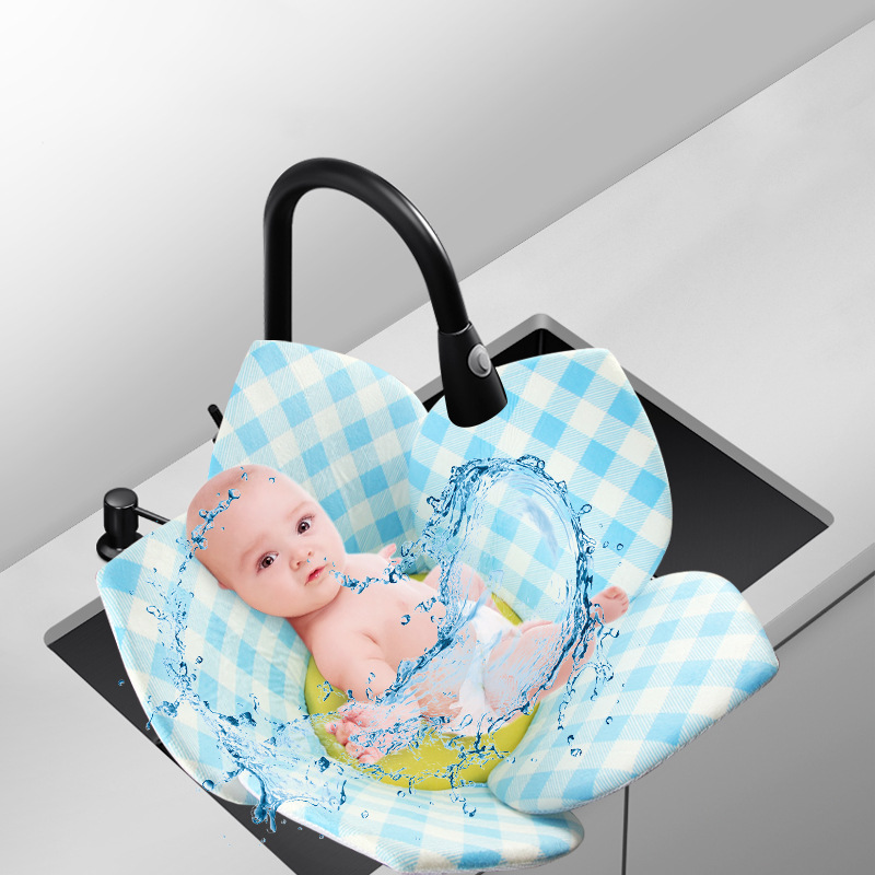 New petal bath pad, baby petal bath pad, newborn gradient color bathroom anti-slip bath pad, bath bag pic 3