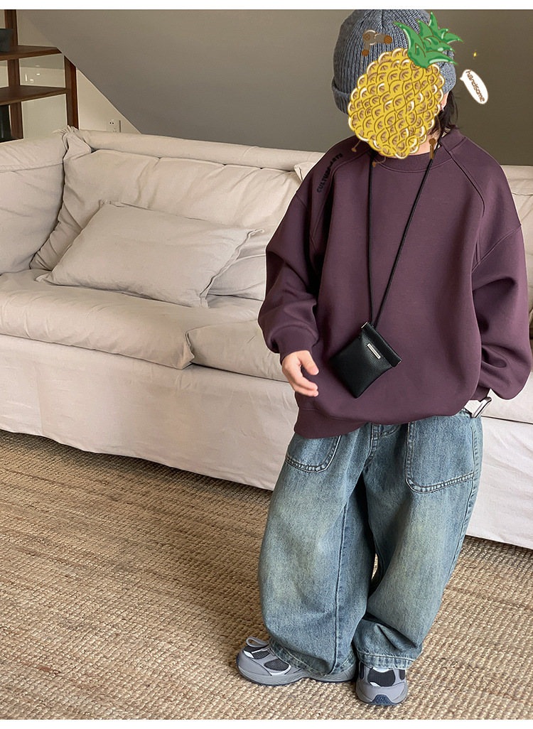 童装2024新款卫衣儿童卫衣男童时髦潮打底衫韩版宝宝上衣男孩宽松详情11