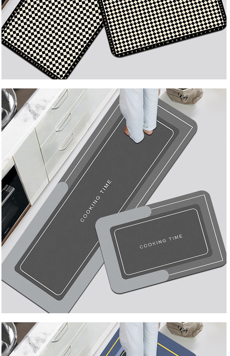 Morandi kitchen floor MATS can be wiped, absorb water and oil. Diatom mud floor MATS are household MATS that do not slip. Diatom mud floor MATS pic 13