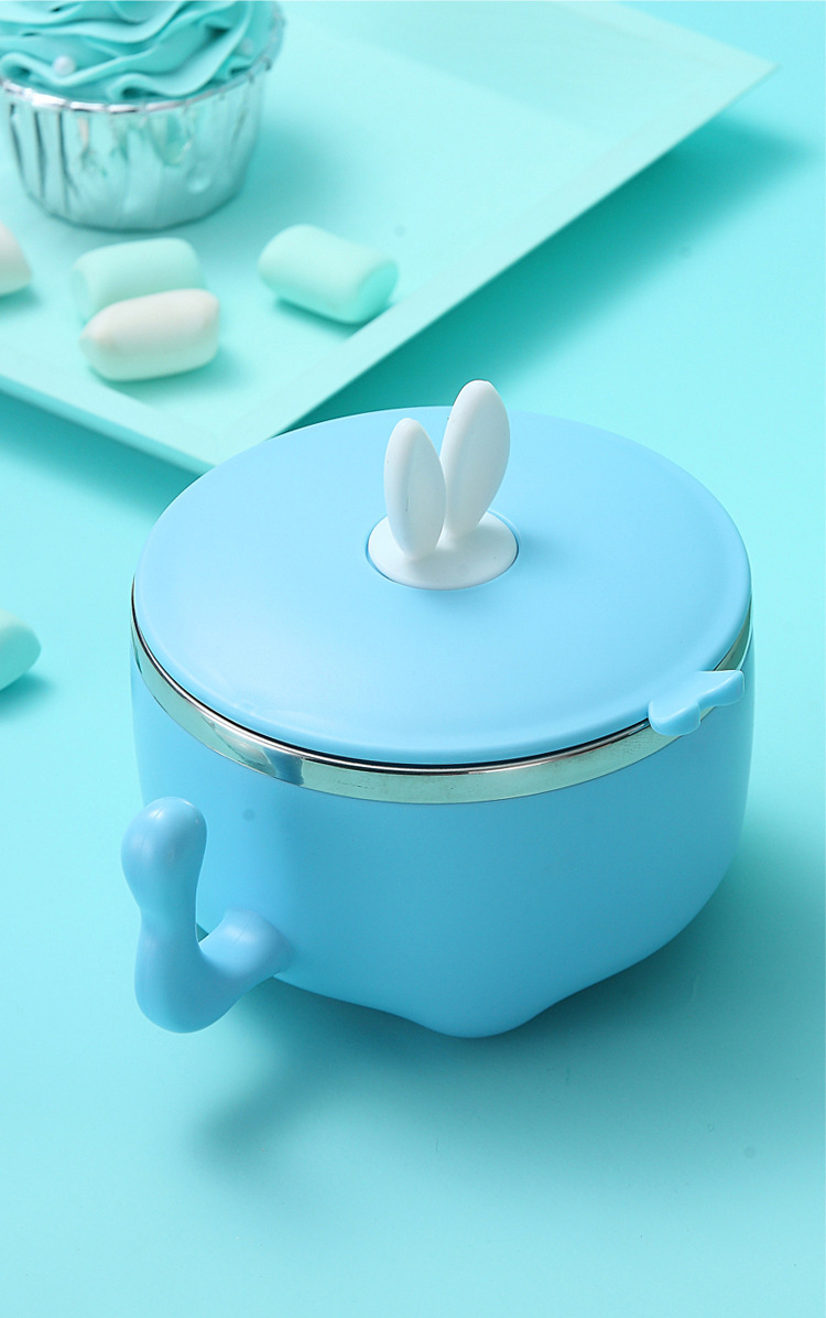 304不锈钢儿童辅食碗保温碗宝宝吃饭碗带手柄防摔幼儿园便当盒详情3