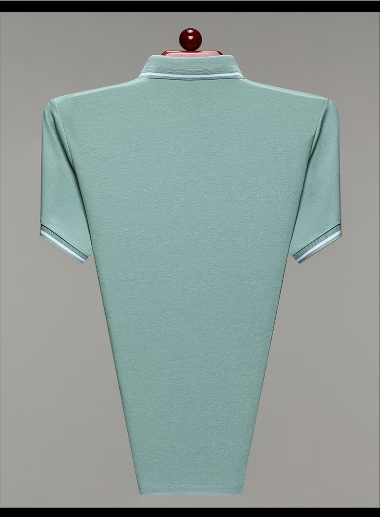 Lujo gran marca hombre morera seda manga corta polo verano 2024 nuevo medio y joven casual color sólido camiseta de gama alta pic 19