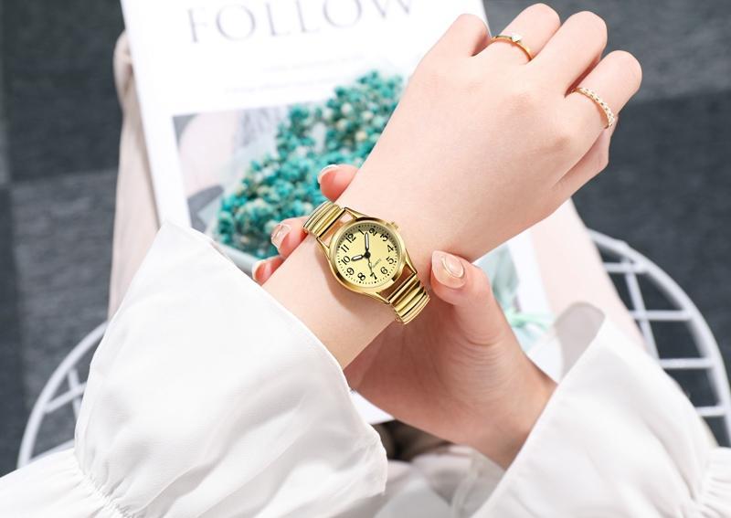 中老年人松紧弹簧带老人手表男女大数字防水夜光石英手表批发详情17