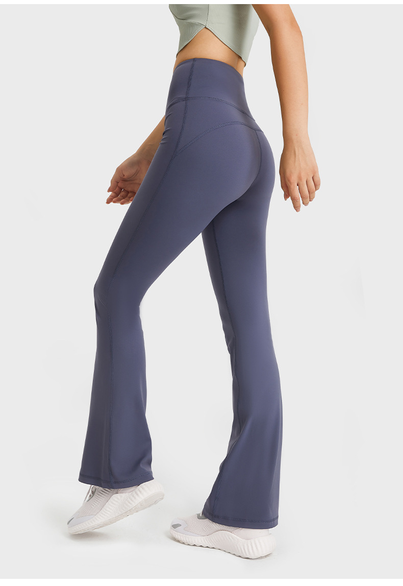 New versatile flared pants for outerwear, fashionable, slimming, elastic high-waisted, hip-lifting, nude yoga pants for women DL204 pic 27