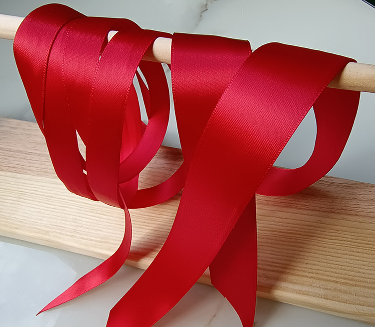 Wholesale wine red ribbon high-density polyester tape packaging bow ribbon, flower wedding candy box packaging woven tape pic 10