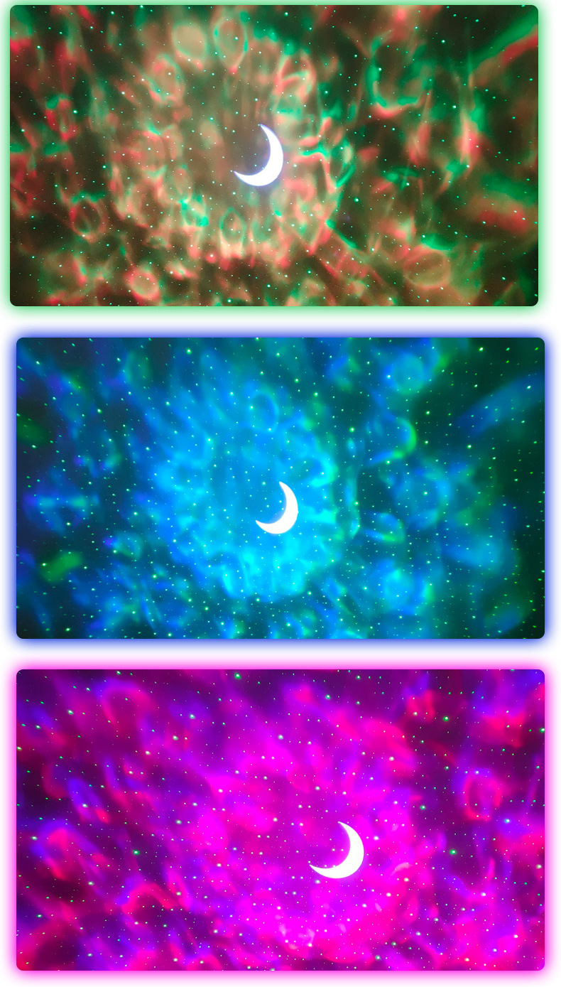 LED rugby USB music starry sky light water ripple star moon Bluetooth ambient light strip remote control rotating laser pic 18