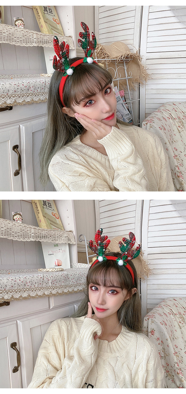 Christmas supplies, Christmas hair bands, hair clips, gifts, antler headbands for the elderly, sweet girl, elk, Internet celebrity hair bands pic 11
