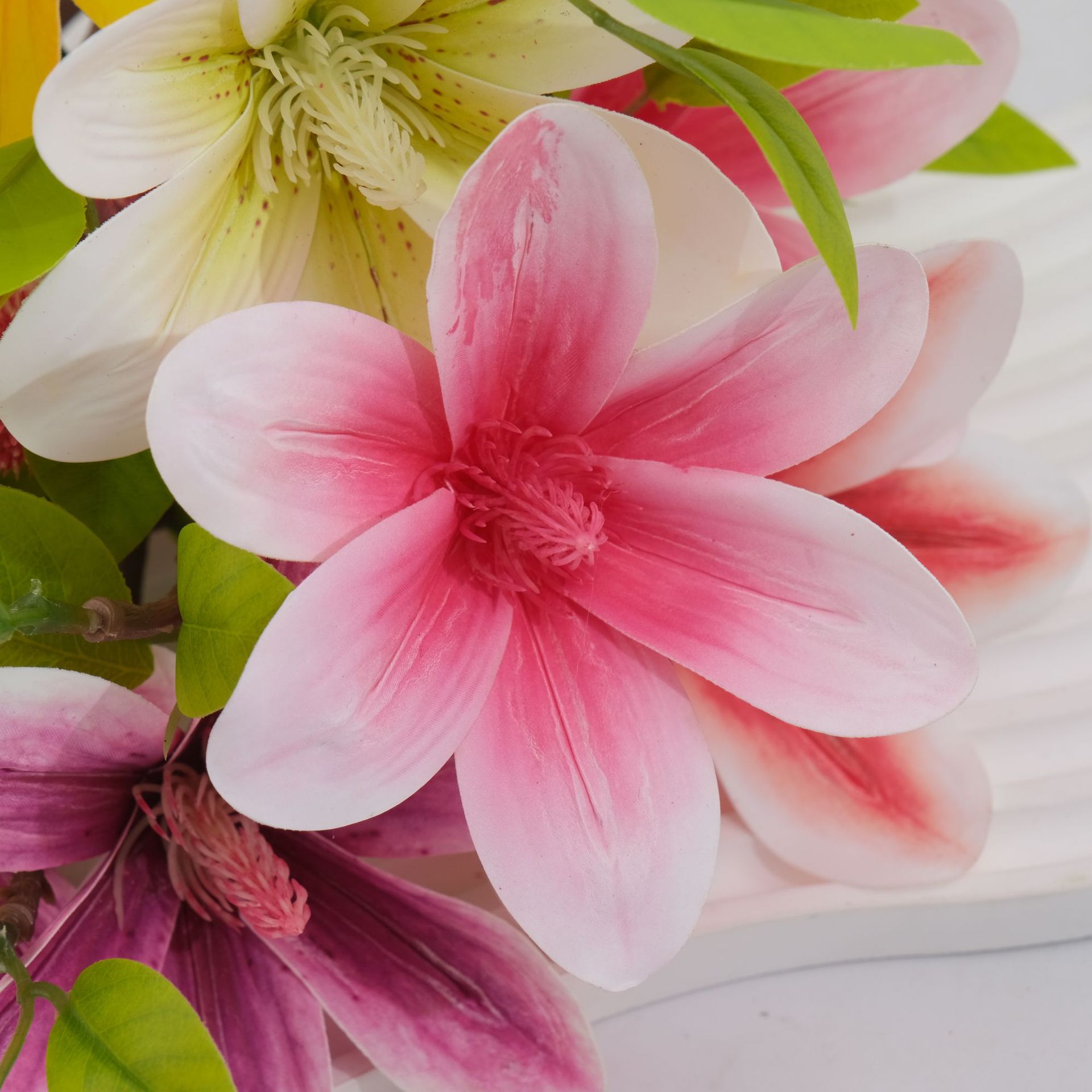 直销高档仿真花 绢花批发 玉兰花英雄花假花 客厅落地装饰花卉 美丽绽放不凋谢详情11