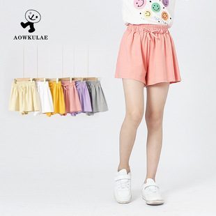 春季韩版新款男童运动长裤 大童纯色加厚毛圈卫裤女童裤子批发详情8