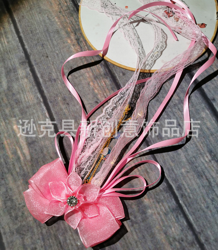 National trend series Hanfu flower headwear, fairy bow, fairy boy ancient-style ribbon hair accessory, princess hair flower, Chinese-style hair clip pic 9