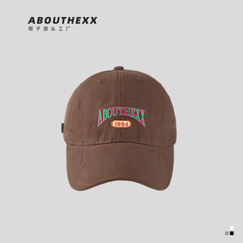 Nueva versión coreana bordado de letras softtop simple gorra de béisbol de cabeza grande para mujeres casual versátil Ins duck tong cap para hombres maré pic 18