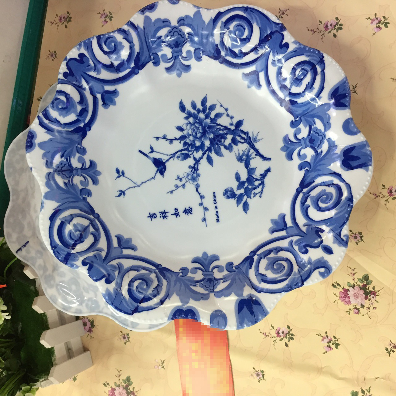 207 Large blue and white plastic Fruit Plate, Fashionable fruit and Vegetable Plate, Crystal Snack Fruit plate, direct sales from Yiwu factory, Xu Shengyou 26C pic 7
