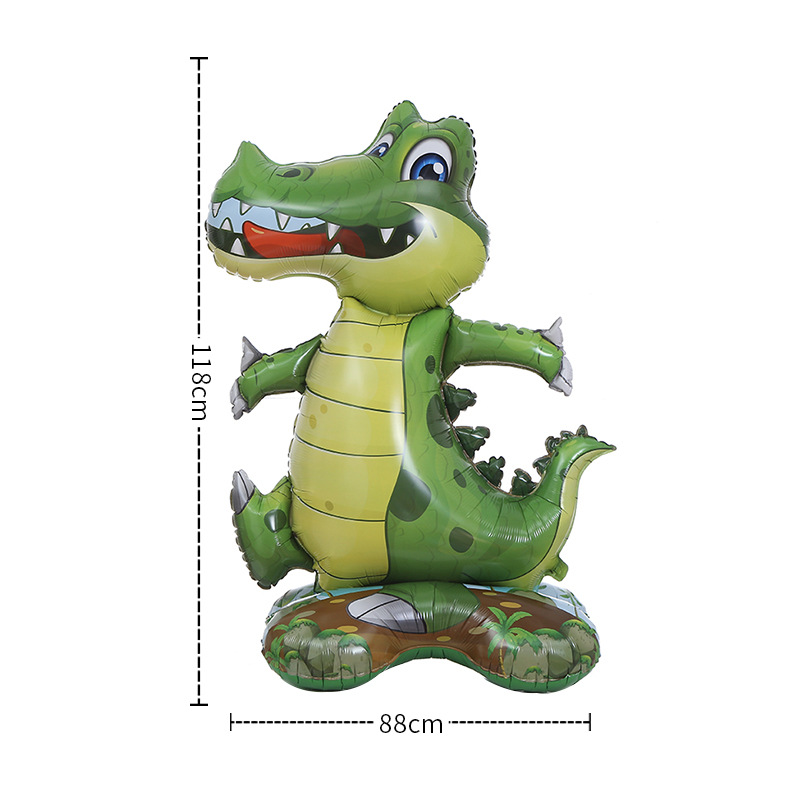 跨境大号鳄鱼恐龙卡通铝膜气球儿童生日派对聚会场景装饰背景布置详情10