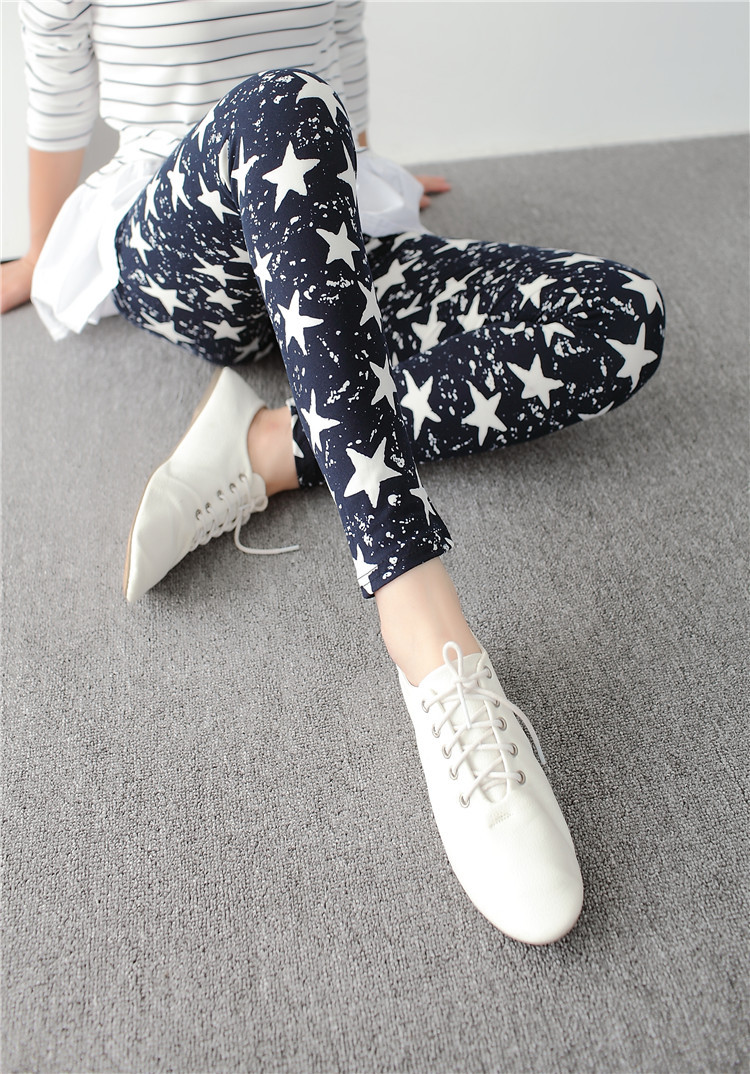 New spring dress, large-sized stretch, colorful star graffiti, personalized leggings for women pic 26