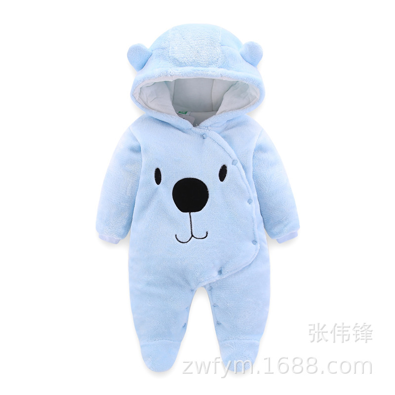 Baby one-piece suit thickened autumn and winter outfits 0 baby clothes for boys and girls 1 newborn autumn clothes winter cotton-padded clothes crawling clothes pic 7