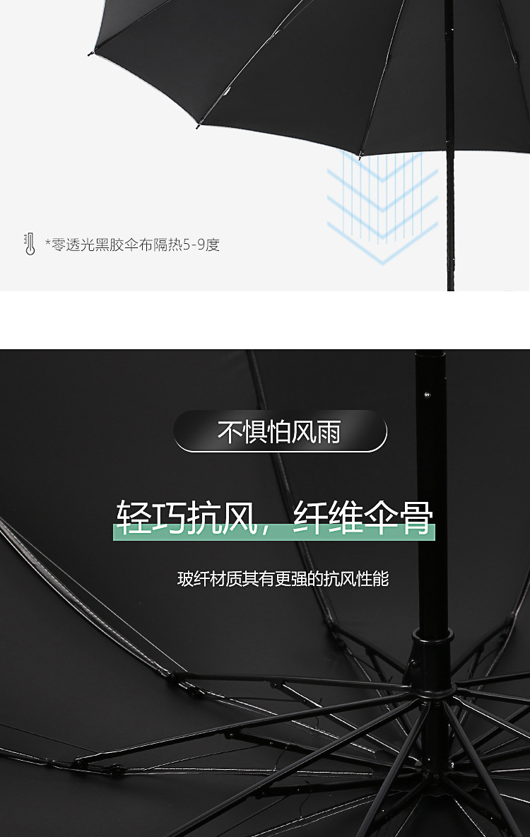 The Great Brightness folding umbrella, black rubber, sun protection and UV protection, four-fold umbrella, all-weather umbrella, double umbrella, internet-famous umbrella pic 10