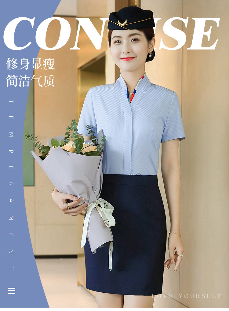 夏季新款职业女式衬衫短袖 时尚简约修身气质白领时尚内搭衬衣详情1