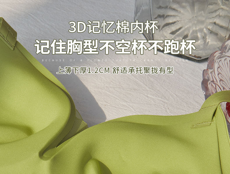 舒适无痕内衣女聚拢小胸无钢圈上托软支撑收副乳女士薄款运动文胸详情11