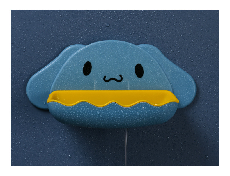 Cartoon dog soap box, cute cartoon hanging double-layer soap storage rack, no need for drilling, creative draining rack for storage pic 13