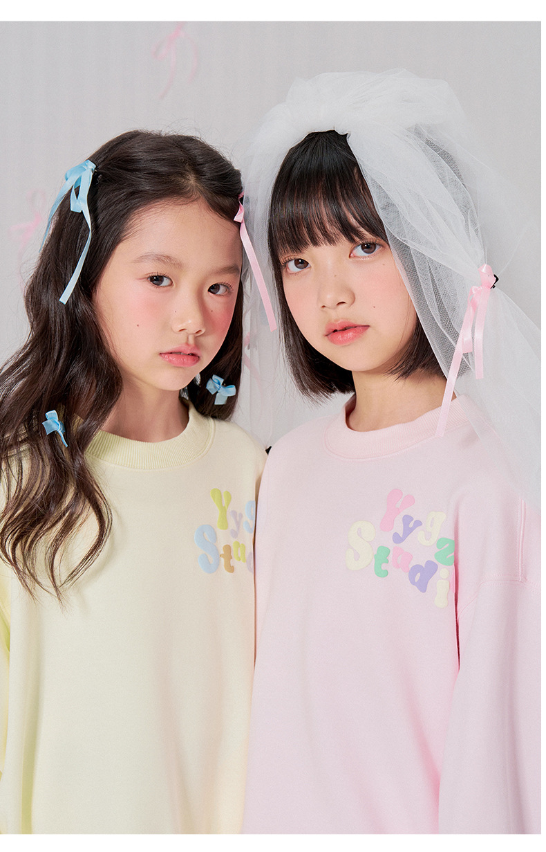 媛媛公主2025春款儿童卫衣女童中大童甜美小清新潮范圆领上衣童装详情10