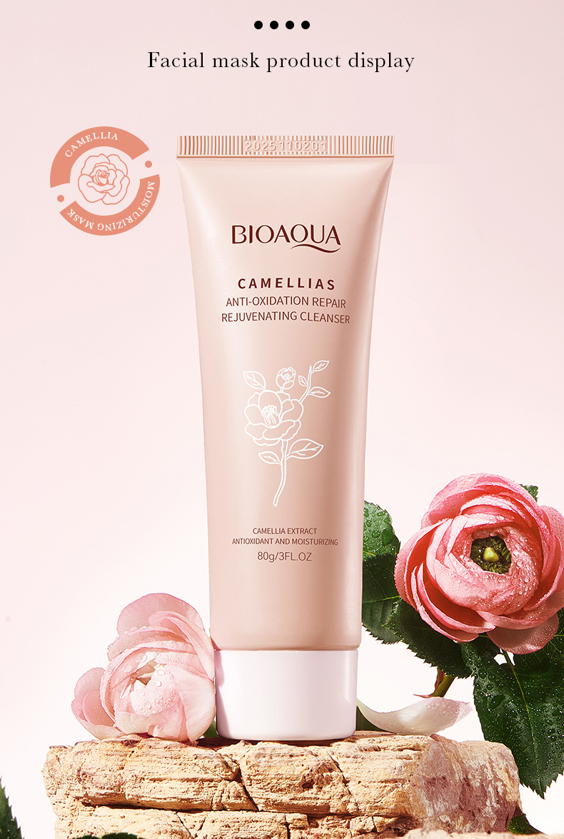 Cross-border BIOAOUA Camellia Antioxidant Rejuvenating Facial Cleanser Moisturizing, Cleansing and Oil-Control Gentle Care Facial Cleanser pic 10